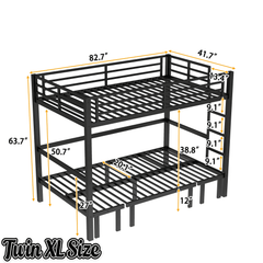 Bellemave® Twin Over Futon bunk Bed, Futon bunk Bed, loft Bed with futon, No Box Spring Needed, Black - Bellemave