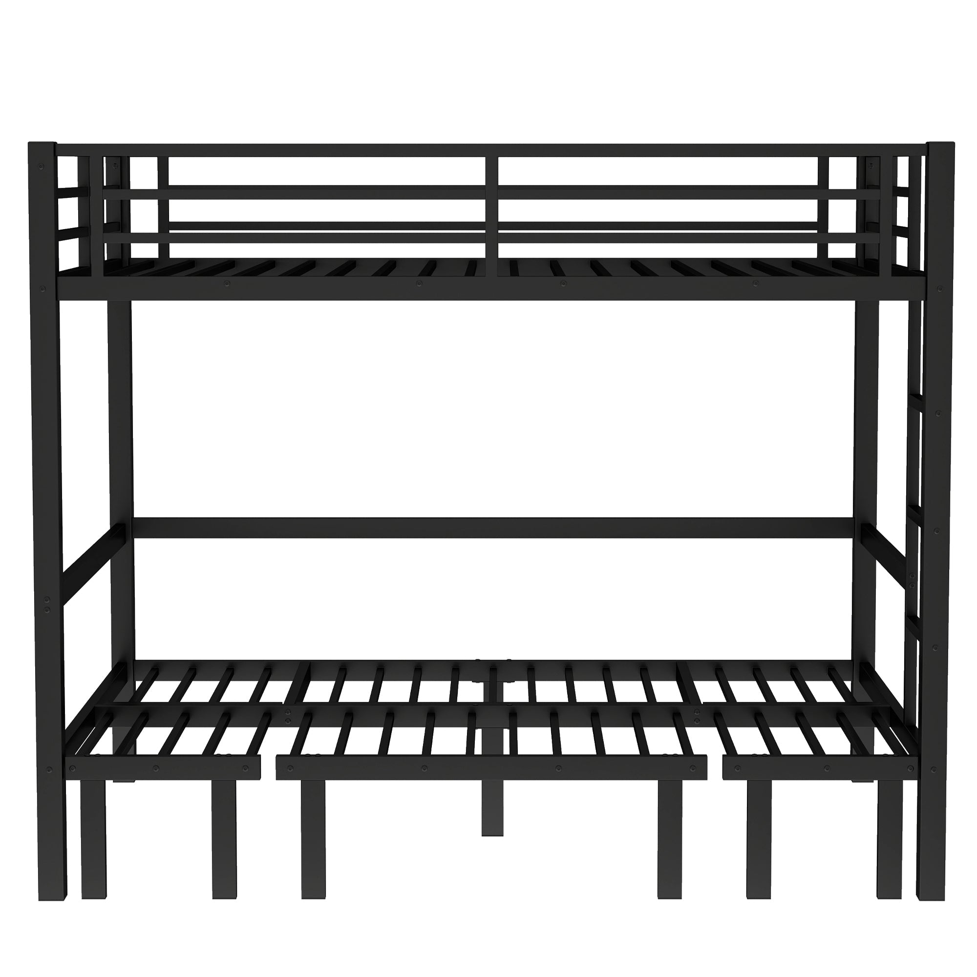 Bellemave® Twin Over Futon bunk Bed, Futon bunk Bed, loft Bed with futon, No Box Spring Needed, Black - Bellemave