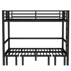 Bellemave® Twin Over Futon bunk Bed, Futon bunk Bed, loft Bed with futon, No Box Spring Needed, Black - Bellemave