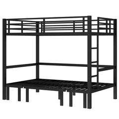 Bellemave® Twin Over Futon bunk Bed, Futon bunk Bed, loft Bed with futon, No Box Spring Needed, Black - Bellemave