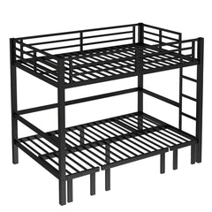 Bellemave® Twin Over Futon bunk Bed, Futon bunk Bed, loft Bed with futon, No Box Spring Needed, Black - Bellemave