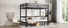 Bellemave® Twin Over Futon bunk Bed, Futon bunk Bed, loft Bed with futon, No Box Spring Needed, Black - Bellemave