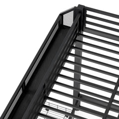 Bellemave® Twin Over Twin Bunk Bed with 2 Drawers, Shelves, LED Lights & USB Ports, the Lower Can be Converted into Sofa, Black - Bellemave