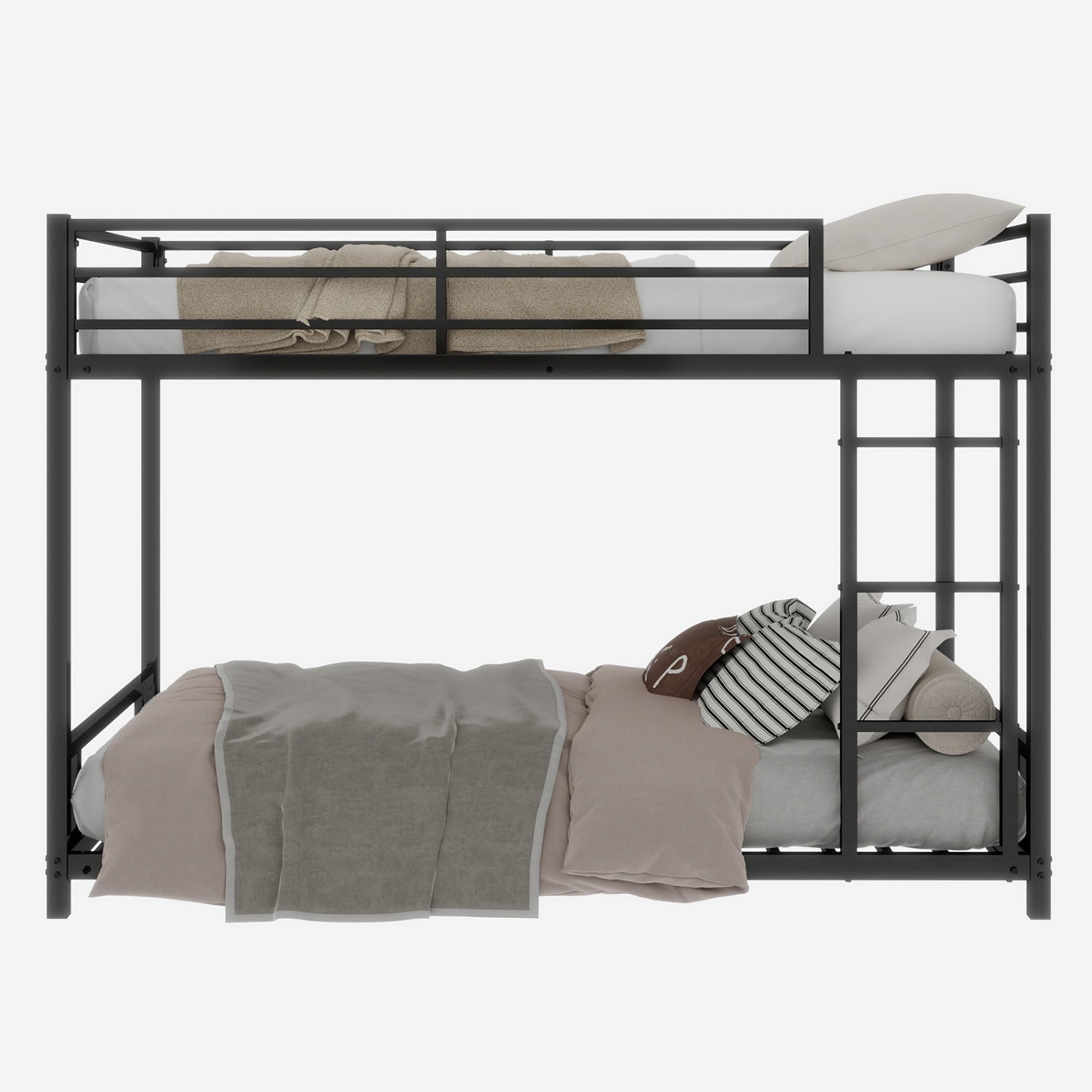 Bellemave® Twin Over Twin Bunk Bed with Ladder, High Guardrail & Slats - Bellemave