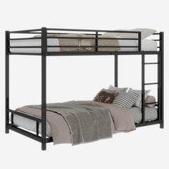 Bellemave® Twin Over Twin Bunk Bed with Ladder, High Guardrail & Slats - Bellemave
