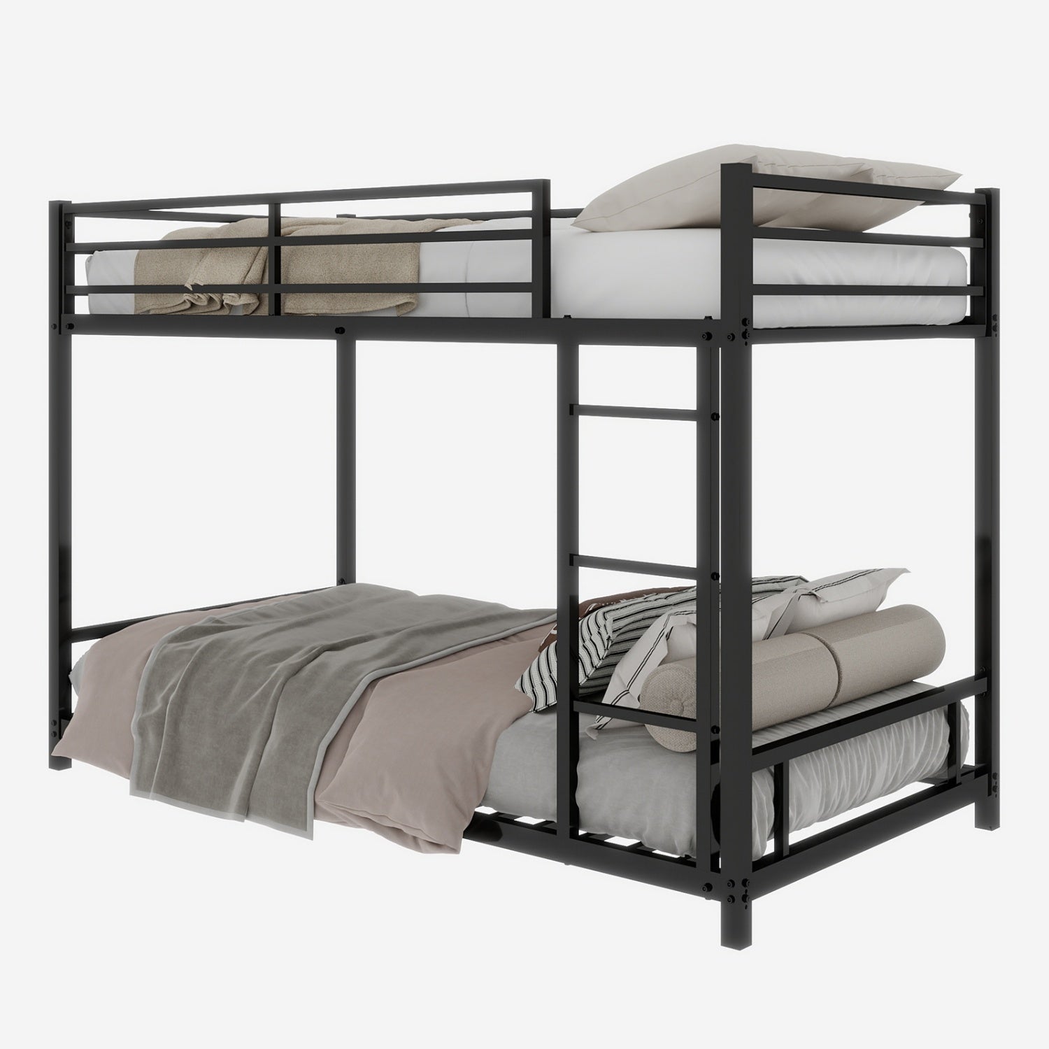 Bellemave® Twin Over Twin Bunk Bed with Ladder, High Guardrail & Slats - Bellemave