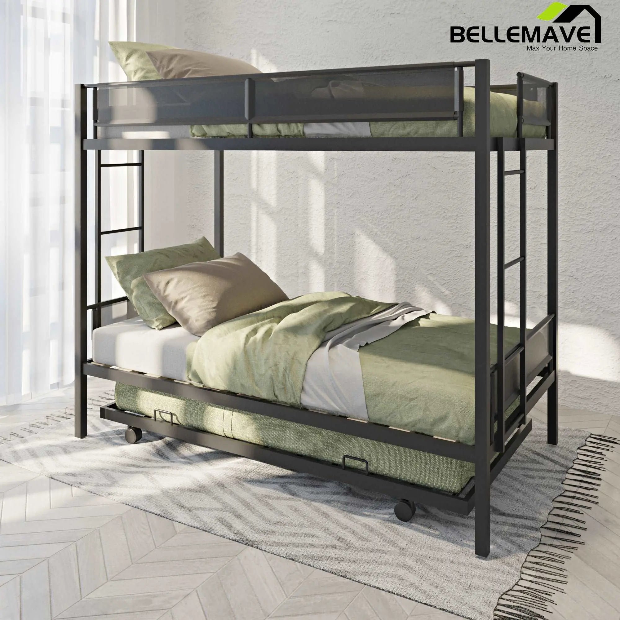 Bellemave Twin over twin bunk bed with trundle - Bellemave