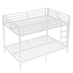 Bellemave® Twin over Twin Metal Bunk Beds for Kids Teens Adults, Heavy - duty Metal Bunk Bed Frame with Guardrail, Ladder & Under - bed Storage, Space - saving/Noise - reduce, Black - Bellemave