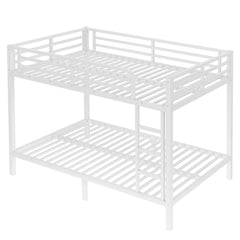 Bellemave® Twin over Twin Metal Bunk Beds for Kids Teens Adults, Heavy - duty Metal Bunk Bed Frame with Guardrail, Ladder & Under - bed Storage, Space - saving/Noise - reduce, Black - Bellemave