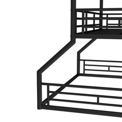 Bellemave® Twin Over Twin Over Full Metal Triple Bunk Bed with Full - Length Guardrails - Bellemave