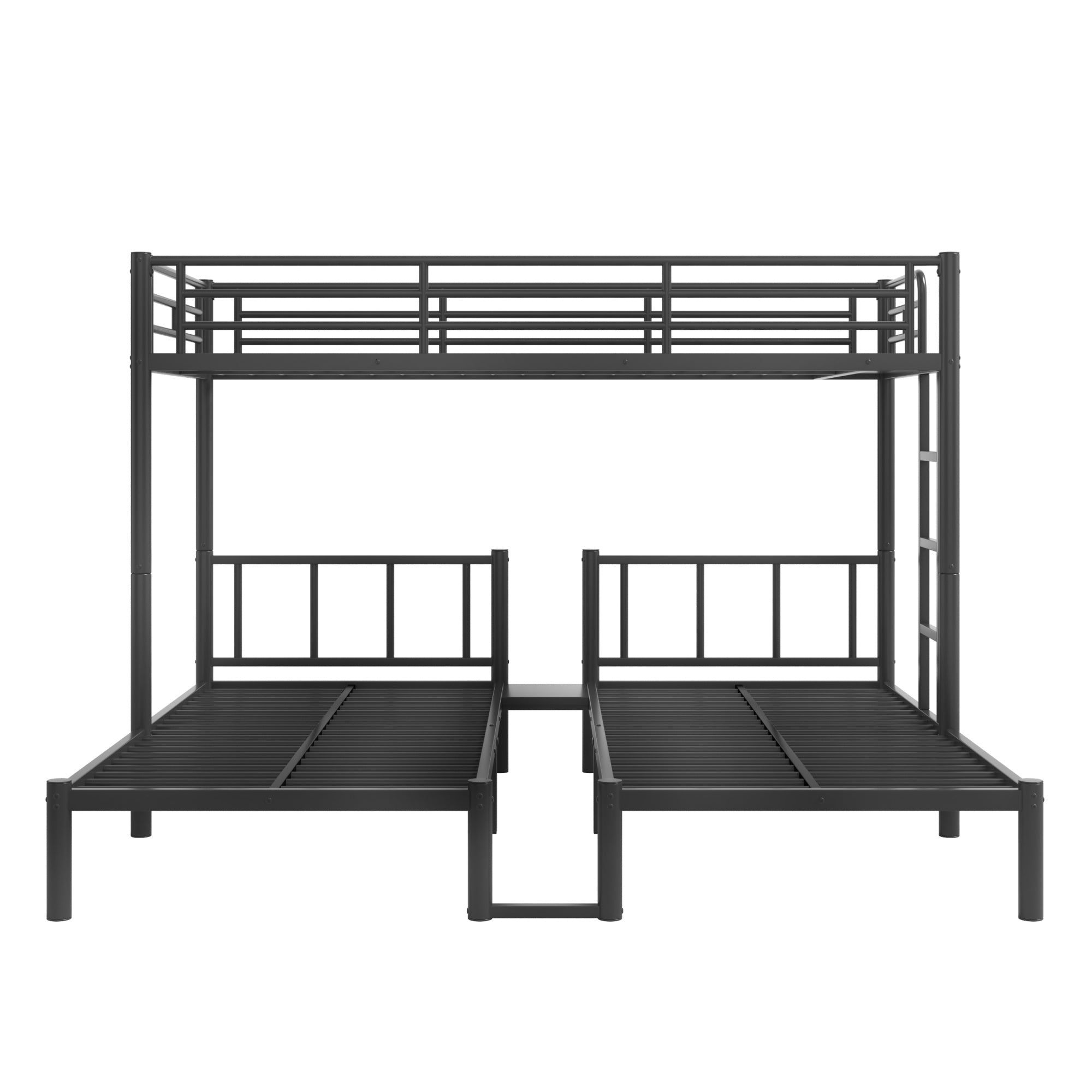 Bellemave® Twin Over Twin Over Twin Size Triple Bunk Bed for 3 with Guardrails & Ladder, Heavy Duty Metal Bunk Bed for Teens & Adults - Bellemave