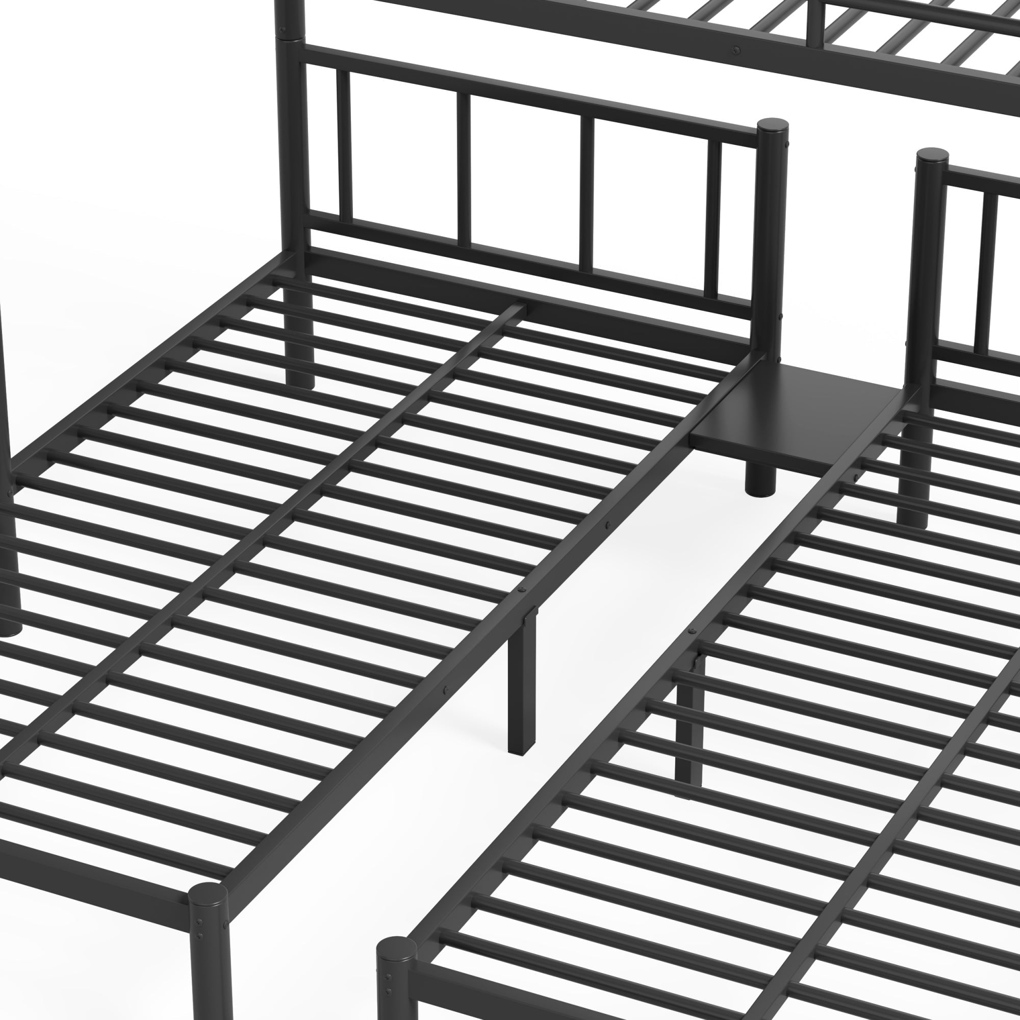 Bellemave® Twin Over Twin Over Twin Size Triple Bunk Bed for 3 with Guardrails & Ladder, Heavy Duty Metal Bunk Bed for Teens & Adults - Bellemave