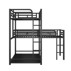 Bellemave® Twin over Twin & Twin L - shaped Metal Triple Bunk Bed - Bellemave