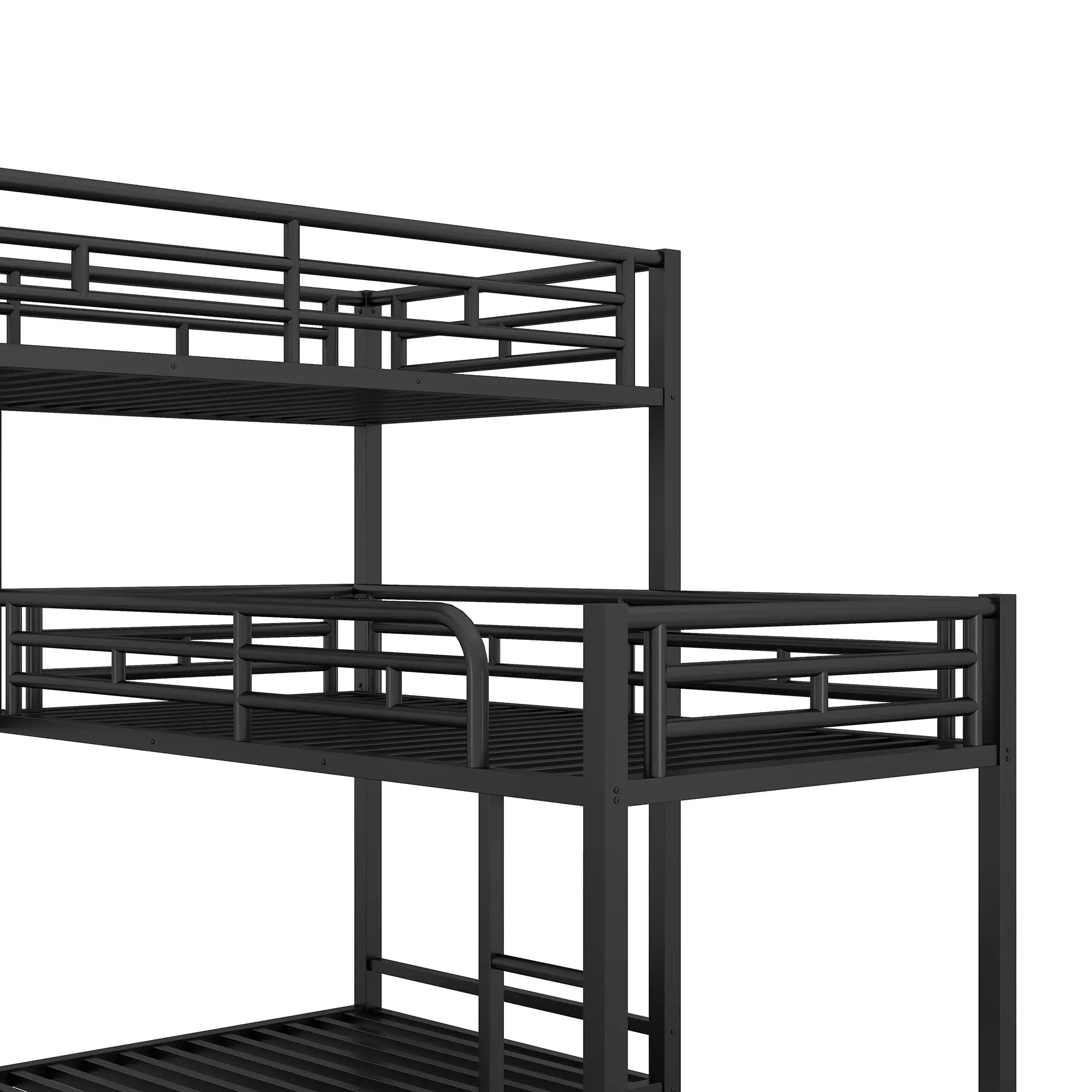 Bellemave® Twin over Twin & Twin L - shaped Metal Triple Bunk Bed - Bellemave