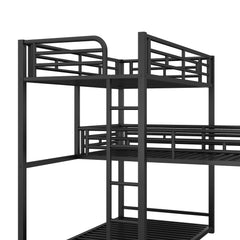 Bellemave® Twin over Twin & Twin L - shaped Metal Triple Bunk Bed - Bellemave