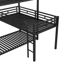 Bellemave® Twin over Twin & Twin L - shaped Metal Triple Bunk Bed - Bellemave