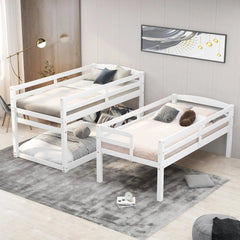 Bellemave® Twin over Twin & Twin Triple Bunk Bed with Storage Staircase - Bellemave