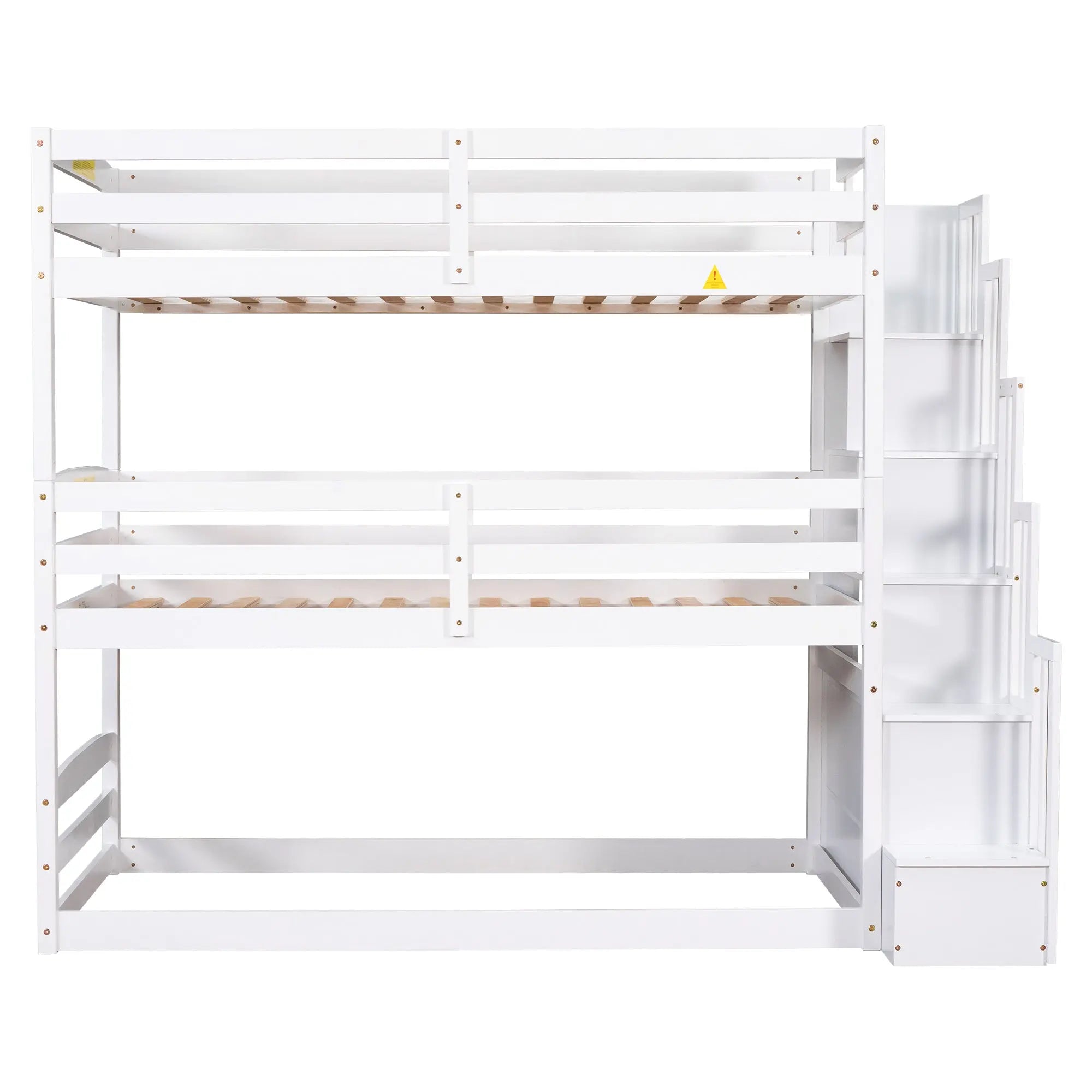 Bellemave® Twin over Twin & Twin Triple Bunk Bed with Storage Staircase - Bellemave