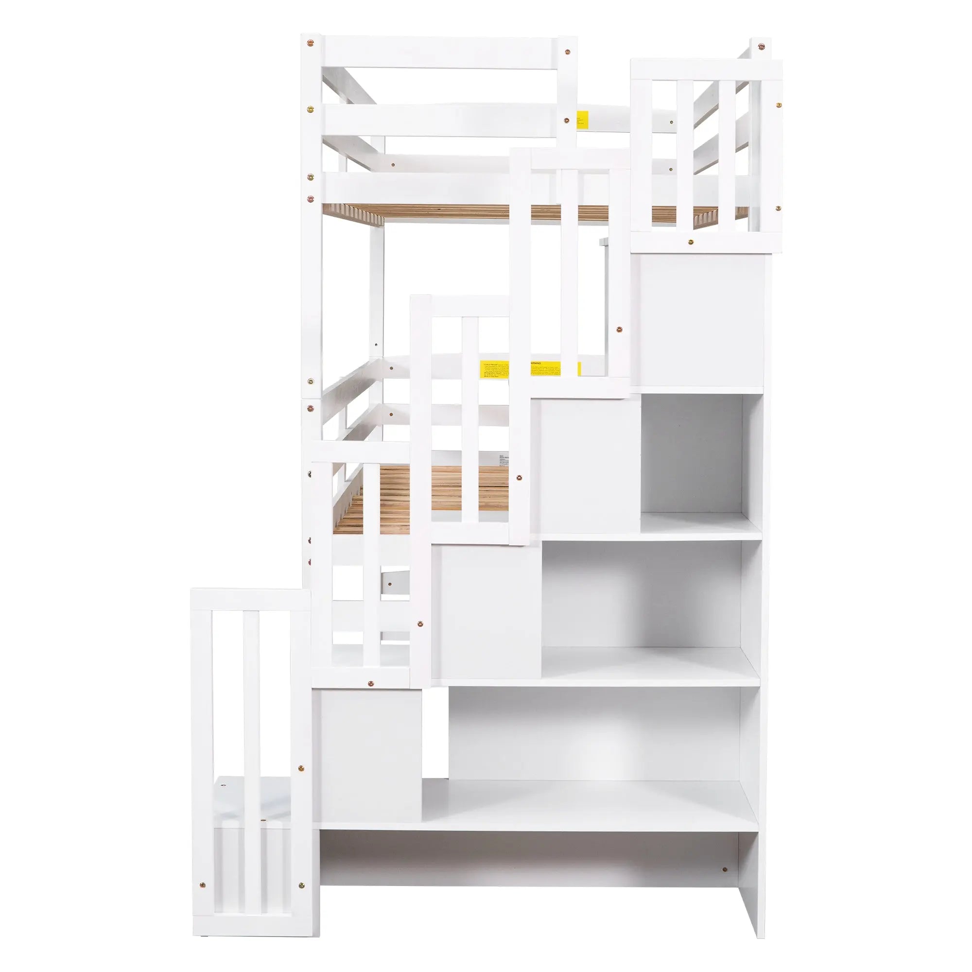 Bellemave® Twin over Twin & Twin Triple Bunk Bed with Storage Staircase - Bellemave