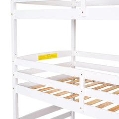Bellemave® Twin over Twin & Twin Triple Bunk Bed with Storage Staircase - Bellemave