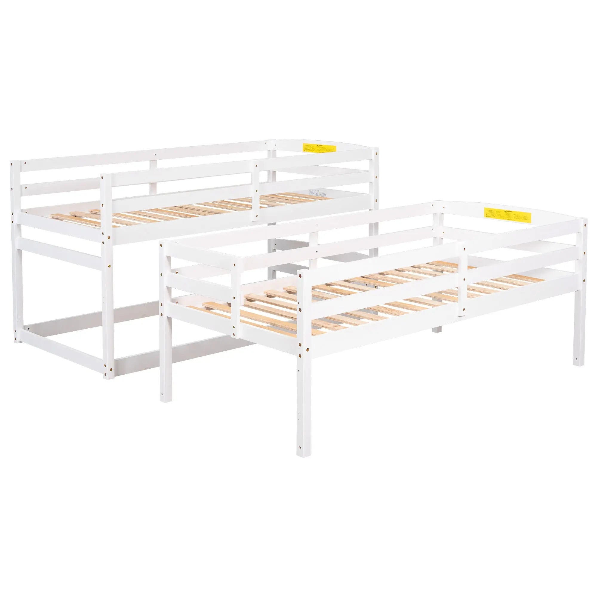 Bellemave® Twin over Twin & Twin Triple Bunk Bed with Storage Staircase - Bellemave
