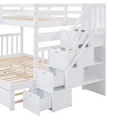 Bellemave® Twin over Twin/Full Bunk Bed with Trundle - Bellemave