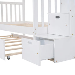 Bellemave® Twin over Twin/Full Bunk Bed with Trundle - Bellemave