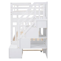 Bellemave® Twin over Twin/Full Bunk Bed with Trundle - Bellemave