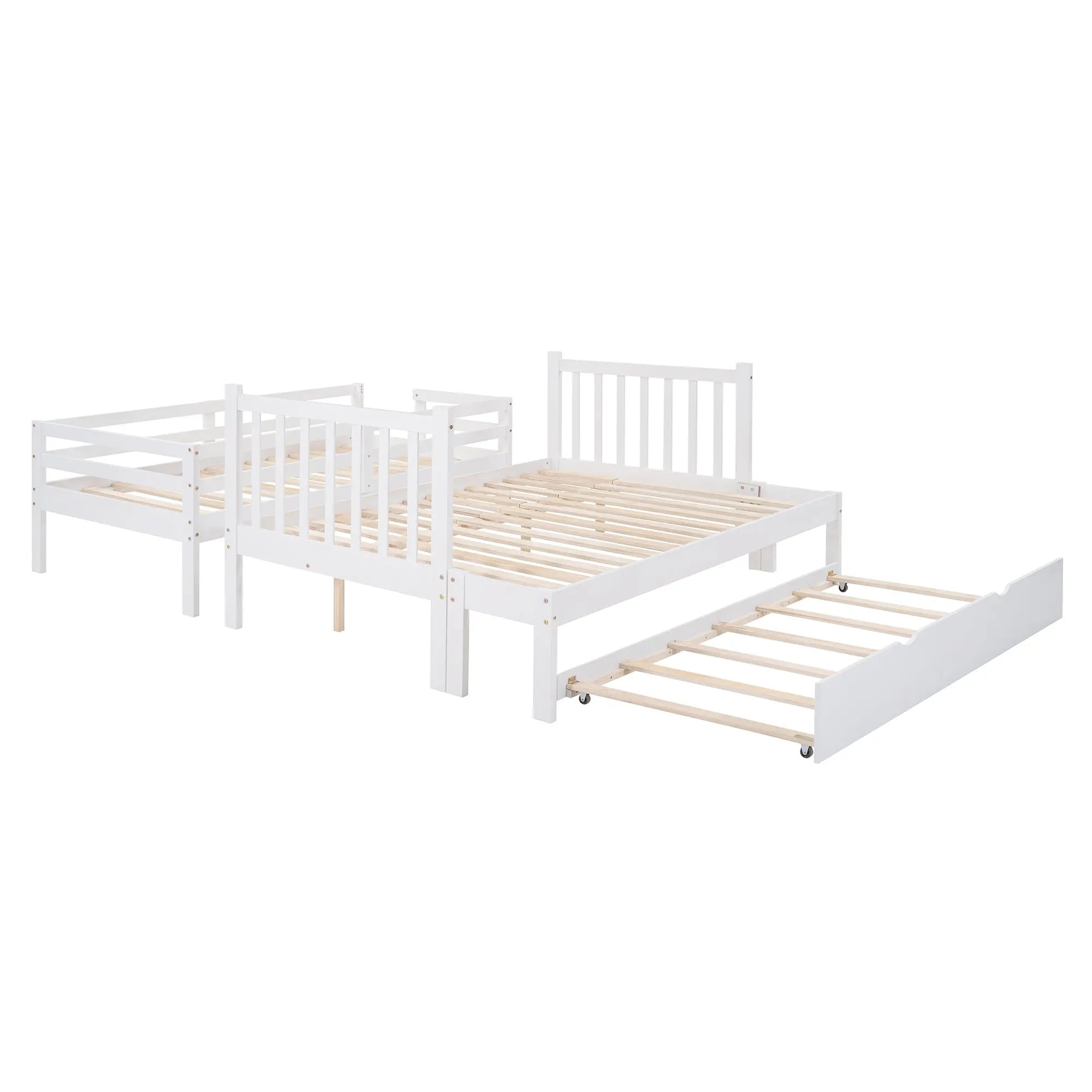 Bellemave® Twin over Twin/Full Bunk Bed with Trundle - Bellemave