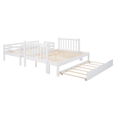 Bellemave® Twin over Twin/Full Bunk Bed with Trundle - Bellemave