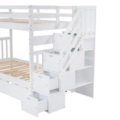 Bellemave® Twin over Twin/Full Bunk Bed with Trundle - Bellemave