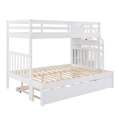 Bellemave® Twin over Twin/Full Bunk Bed with Trundle - Bellemave