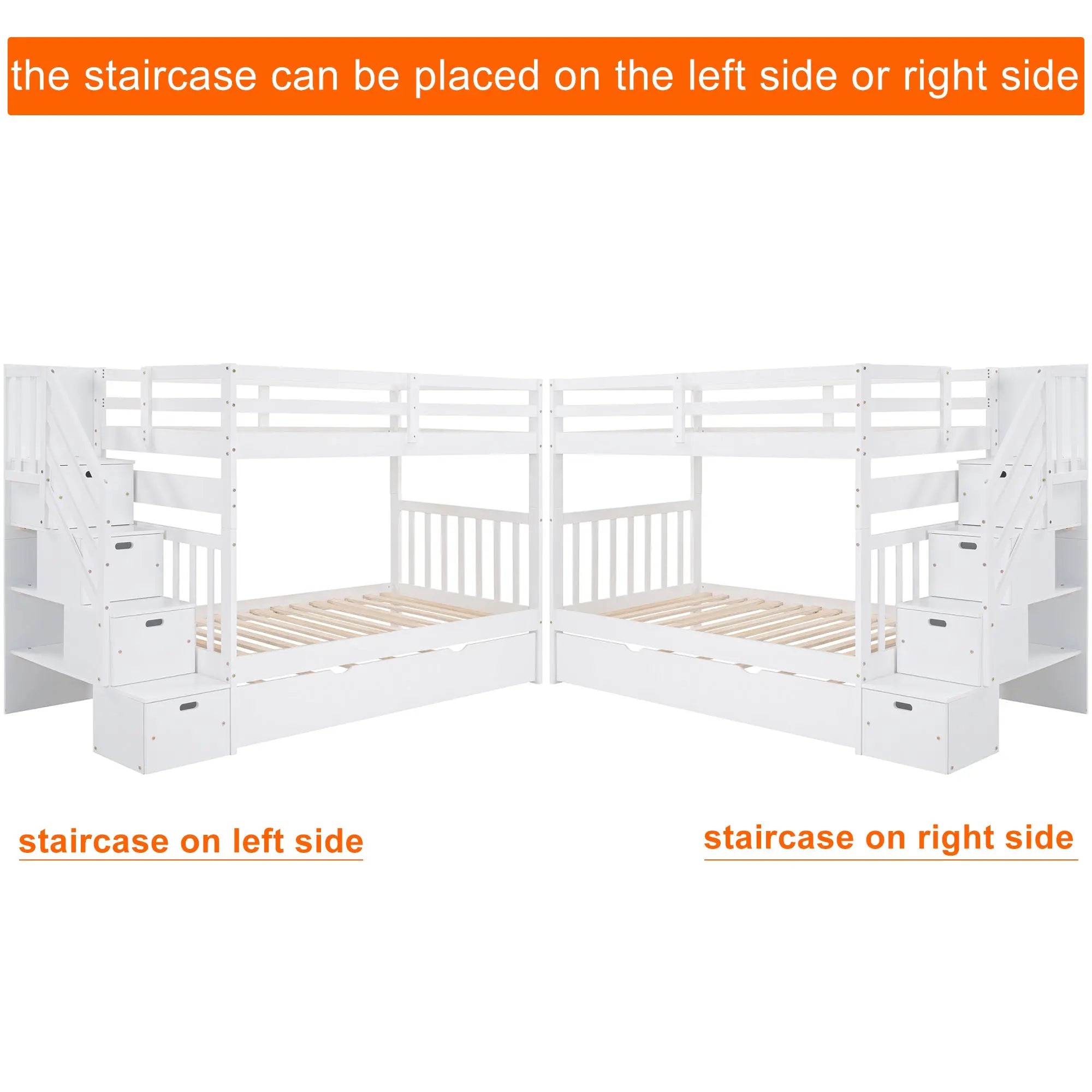Bellemave® Twin over Twin/Full Bunk Bed with Trundle - Bellemave