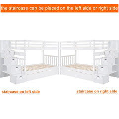 Bellemave® Twin over Twin/Full Bunk Bed with Trundle - Bellemave