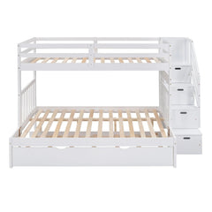 Bellemave® Twin over Twin/Full Bunk Bed with Trundle - Bellemave