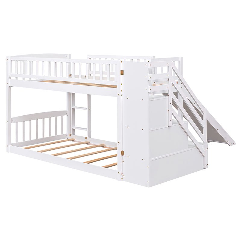 Bellemave® Twin Size Bunk Bed with 3 Drawers and Slide - Bellemave