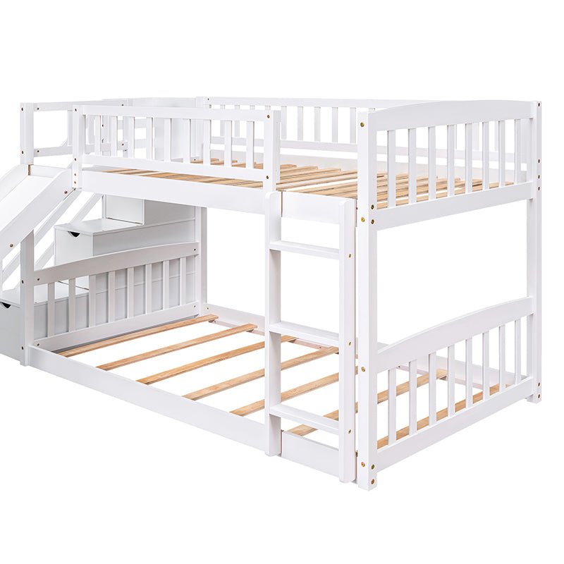Bellemave® Twin Size Bunk Bed with 3 Drawers and Slide - Bellemave