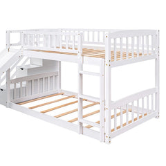 Bellemave® Twin Size Bunk Bed with 3 Drawers and Slide - Bellemave