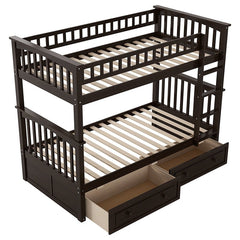 Bellemave® Twin Size Bunk Bed with Drawers(Convertible) - Bellemave