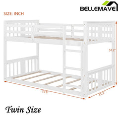 Bellemave® Twin Size Bunk Bed with Ladder - Bellemave