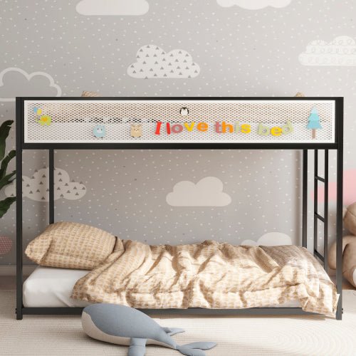 Bellemave® Twin Size Bunk Bed with Mesh Guard Rail - Bellemave