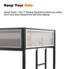 Bellemave® Twin Size Bunk Bed with Mesh Guard Rail - Bellemave