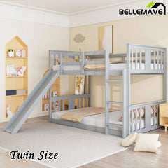 Bellemave® Twin Size Bunk Bed with Slide and Ladder - Bellemave