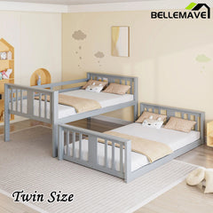 Bellemave® Twin Size Bunk Bed with Slide and Ladder - Bellemave