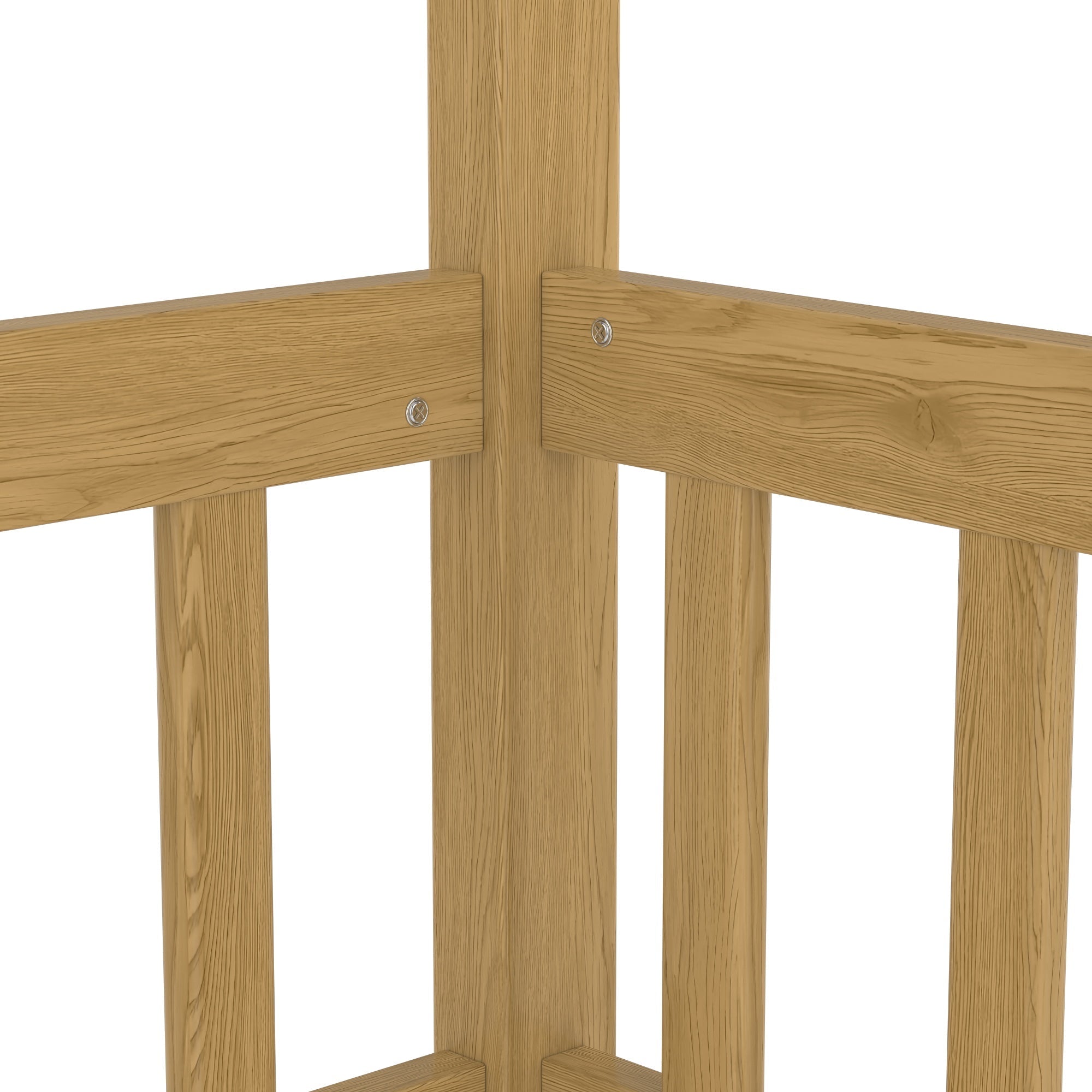 Bellemave® Twin Size Canopy Bed Frame with 4 Posters and Guardrails, Twin Size Montessori Floor Bed with High Fence - Bellemave