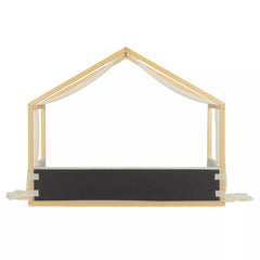 Bellemave® Twin Size Canopy Bed with Velvet Upholstered Panels, Gauze Canopy Top & Modern Platform Frame - Bellemave