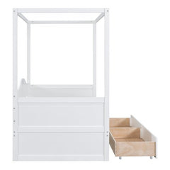Bellemave® Twin Size Canopy Daybed with 2 Drawers - Bellemave
