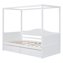 Bellemave® Twin Size Canopy Daybed with 2 Drawers - Bellemave