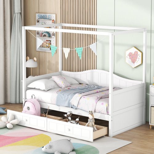 Bellemave® Twin Size Canopy Daybed with 2 Drawers - Bellemave