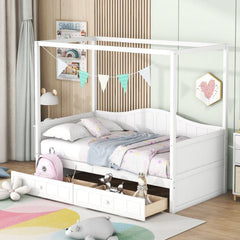 Bellemave® Twin Size Canopy Daybed with 2 Drawers - Bellemave